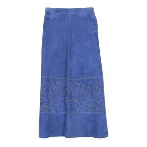 Ferragamo Gancini Suede Skirt Blue Womens